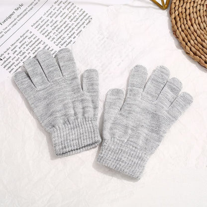 2pairs Accessories Kids Gloves Magic Knit Gloves for Girls/Boys Solid Colors-Kids Winter Warm Stretchy Knitted Magic Gloves