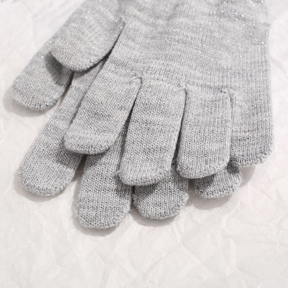 2pairs Accessories Kids Gloves Magic Knit Gloves for Girls/Boys Solid Colors-Kids Winter Warm Stretchy Knitted Magic Gloves