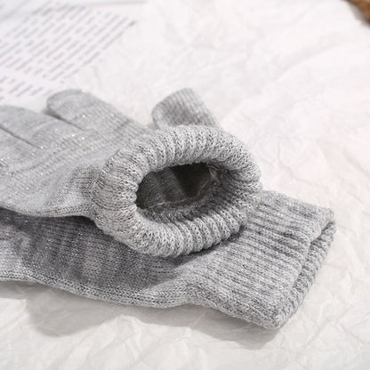 2pairs Accessories Kids Gloves Magic Knit Gloves for Girls/Boys Solid Colors-Kids Winter Warm Stretchy Knitted Magic Gloves