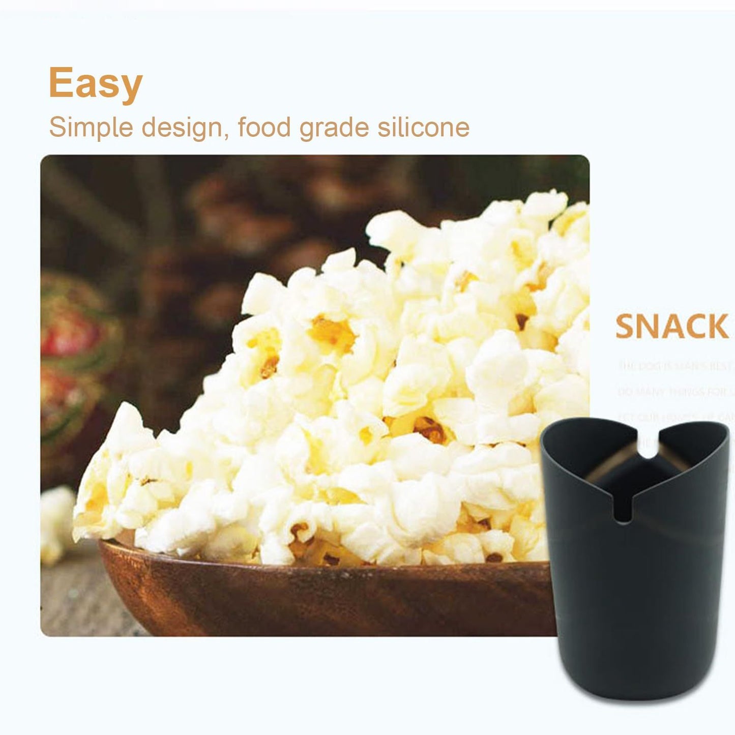 Popcorn Bowl, Microwave Popcorn Maker Bowl, Collapsible Microwavable Bowl, No Oil Popcorn Maker, For Perfect Fluffy Popcorn