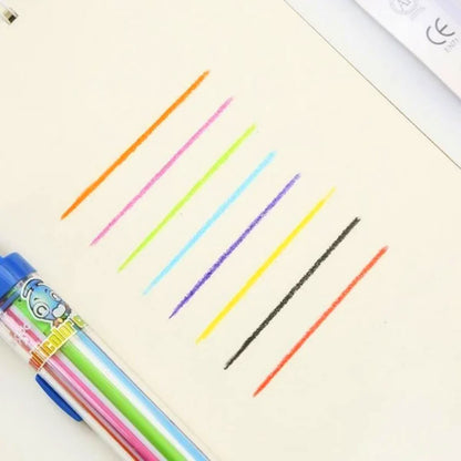 8 in 1 Press on Crayons, Transparent Barrel Oil Pastel Colored Pencil 8 Colors Art Graffiti Painting Crayons Pens (4PCS)