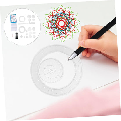 Spiral Art Gear Geometric Ruler Spiral Circle Template for Drawing Plastic Template Ruler Drawing Toys Spiral Curve 28pcs