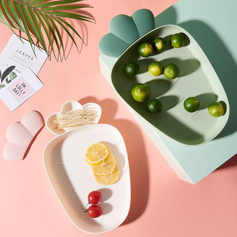2 pcs Fruit Bowls， Snack Tray Living Room Melon Seeds Cute Candy Tray Household Dried Fruit Tray Coffee Table Plastic