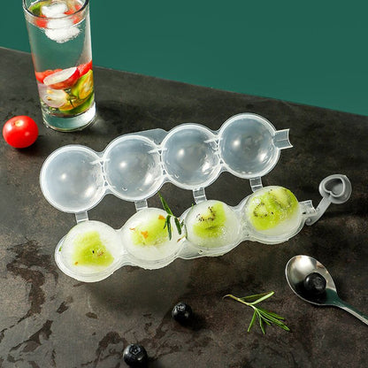 4 Cavity Ice Ball Mold Transparent DIY Plastic Round Ice Cube Maker Mold Bar Party Supplies Ice Ball Maker