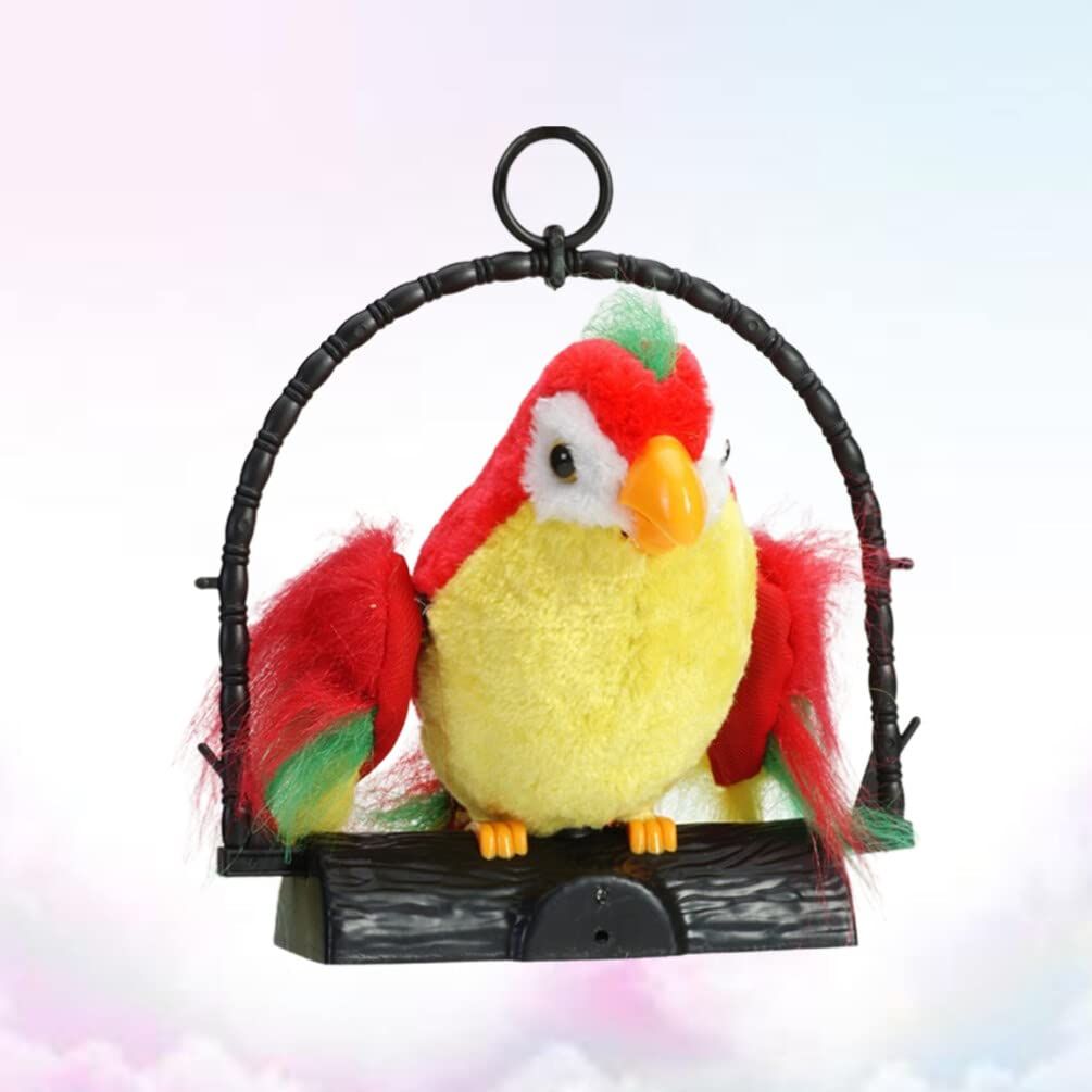 Parrot Toys Talking Parrot Toy Recording Words: Repeats What You Say Bird Electronic Pet Talking Plush Toy Singing Chirping