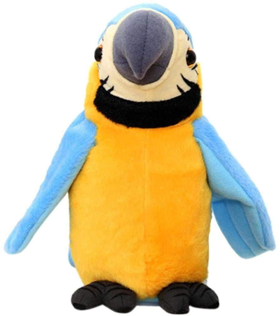 Talking Macaw Parrot Repeat What You Say Stuffed Animal Plush Toy Electronic Record Animated Bird Shake Wings Speaking Parrot Pet