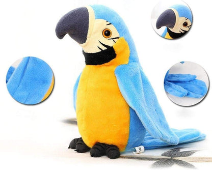 Talking Macaw Parrot Repeat What You Say Stuffed Animal Plush Toy Electronic Record Animated Bird Shake Wings Speaking Parrot Pet
