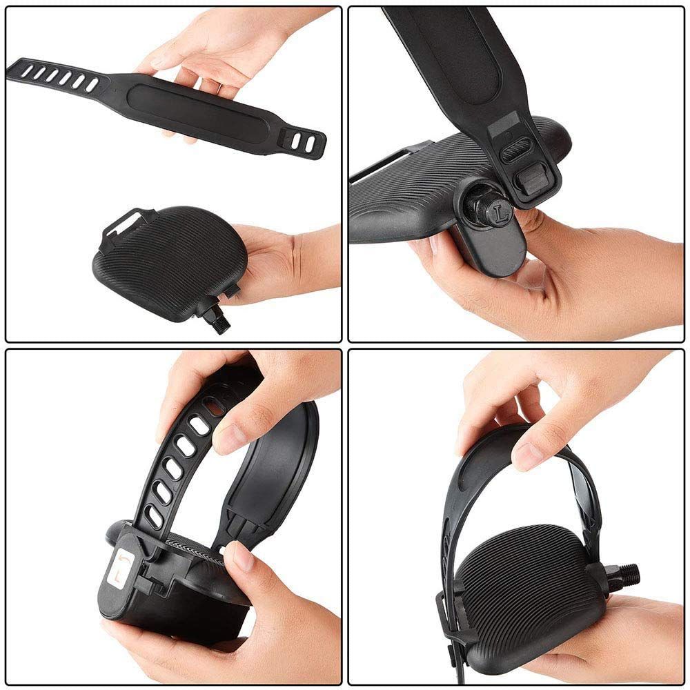 2pcs， Heavy Duty Adjustable Length Universal Pedal Strap Fits Most Bike Pedals Exercise Bike Bicycle Cycle for Home or Gym