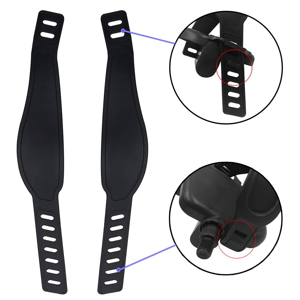2pcs， Heavy Duty Adjustable Length Universal Pedal Strap Fits Most Bike Pedals Exercise Bike Bicycle Cycle for Home or Gym