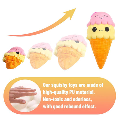 6 Inches Squishies Jumbo Slow Rising  Cute Squishies Ice Cream Cone Cake Scented of Decompression Toys Stress Relief Kid's Toys