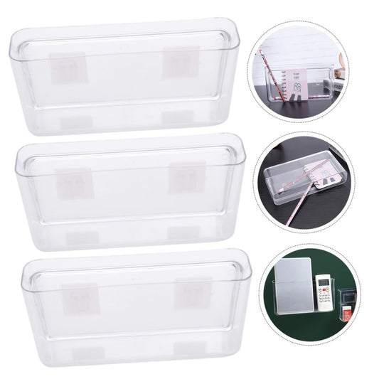 3pcs Remote Control Storage Box Adhesive Phone Wall Holder Cell Phone Charging Stand Wall Mount Phone Bracket Wall Phone Holder