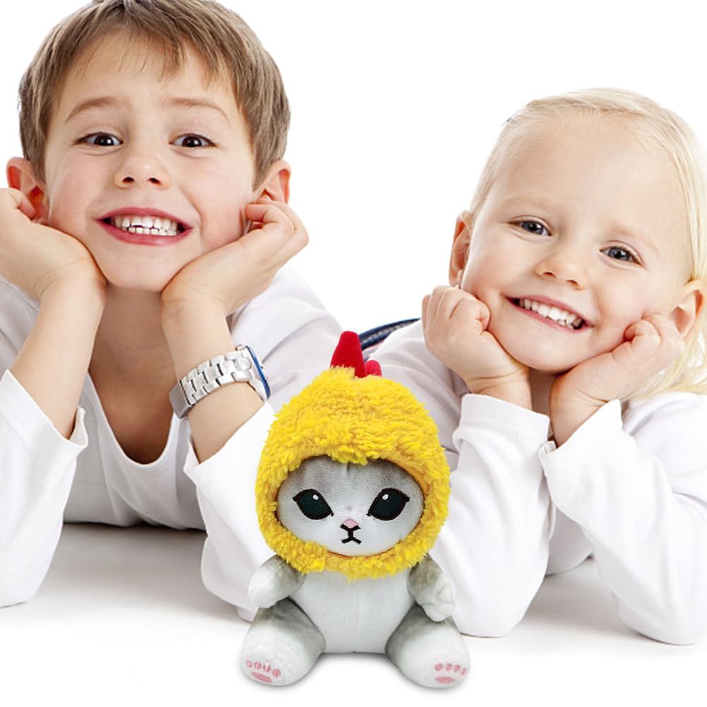 Fried Shrimp Cat Plush Toy Cute Cat Plush Animal Doll, Soft Haired Shrimp Cat Pillow Children's Christmas Birthday Gift