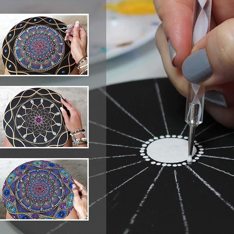 8 Pcs Round Drawing Cardboard Art Drawing Paperboard Portable Drawing Board Paint Holder Tray Oil Drawing Tablets