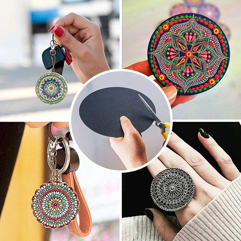 8 Pcs Round Drawing Cardboard Art Drawing Paperboard Portable Drawing Board Paint Holder Tray Oil Drawing Tablets