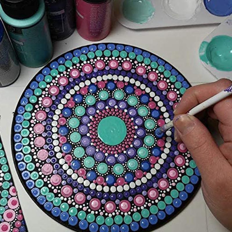 8 Pcs Round Drawing Cardboard Art Drawing Paperboard Portable Drawing Board Paint Holder Tray Oil Drawing Tablets