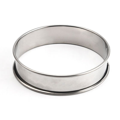 English Muffin Rings, Stainless Steel Crumpet Rings, 4.5 Inch Double Rolled Nonstick Muffin Tart Ring Mold for Home Baking
