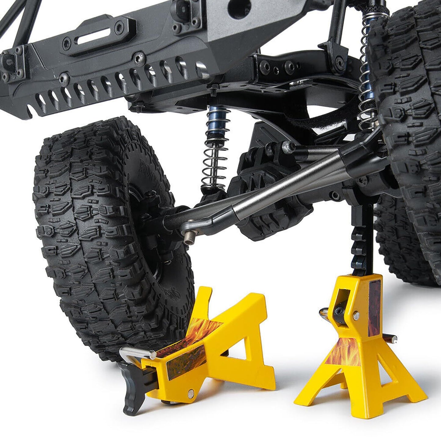 4pcs，Simulated jack bracket - a simulated lifting pair used for remote control of tire replacement in toy cars and trucks