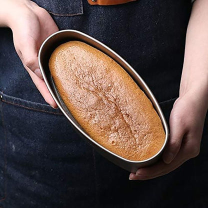 Baking Pan Cake Pan Non-Stick Cheesecake Pan Baking Mold Food Grade Carbon Steel Oval Shaped Bread Loaf Pan Bakeware Golden