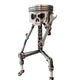 Carved Piston Skull Face Sculpture,Handmade Carving Piston Skull Face Sculpture Metal Art Figurine,Carved Skeleton face