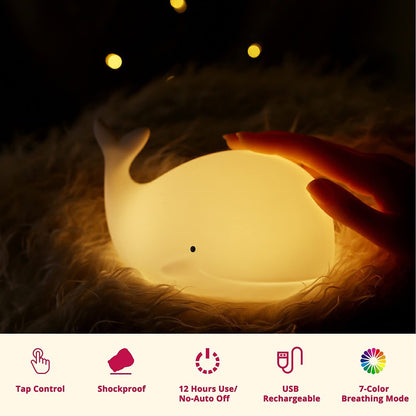 Silicone Nursery Night Light Beach Room Decor Desk Lamp Toys,Bedroom Decorations Gifts for Toddlers,Girls And Boys ,Baby,Kids