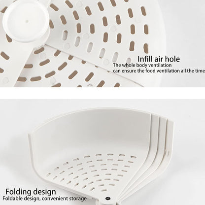 White  Round Foldable Cover Tent Dining Table Fly For Protection For Guard Lid Plate Serving Cover Home Supplies Kitchen