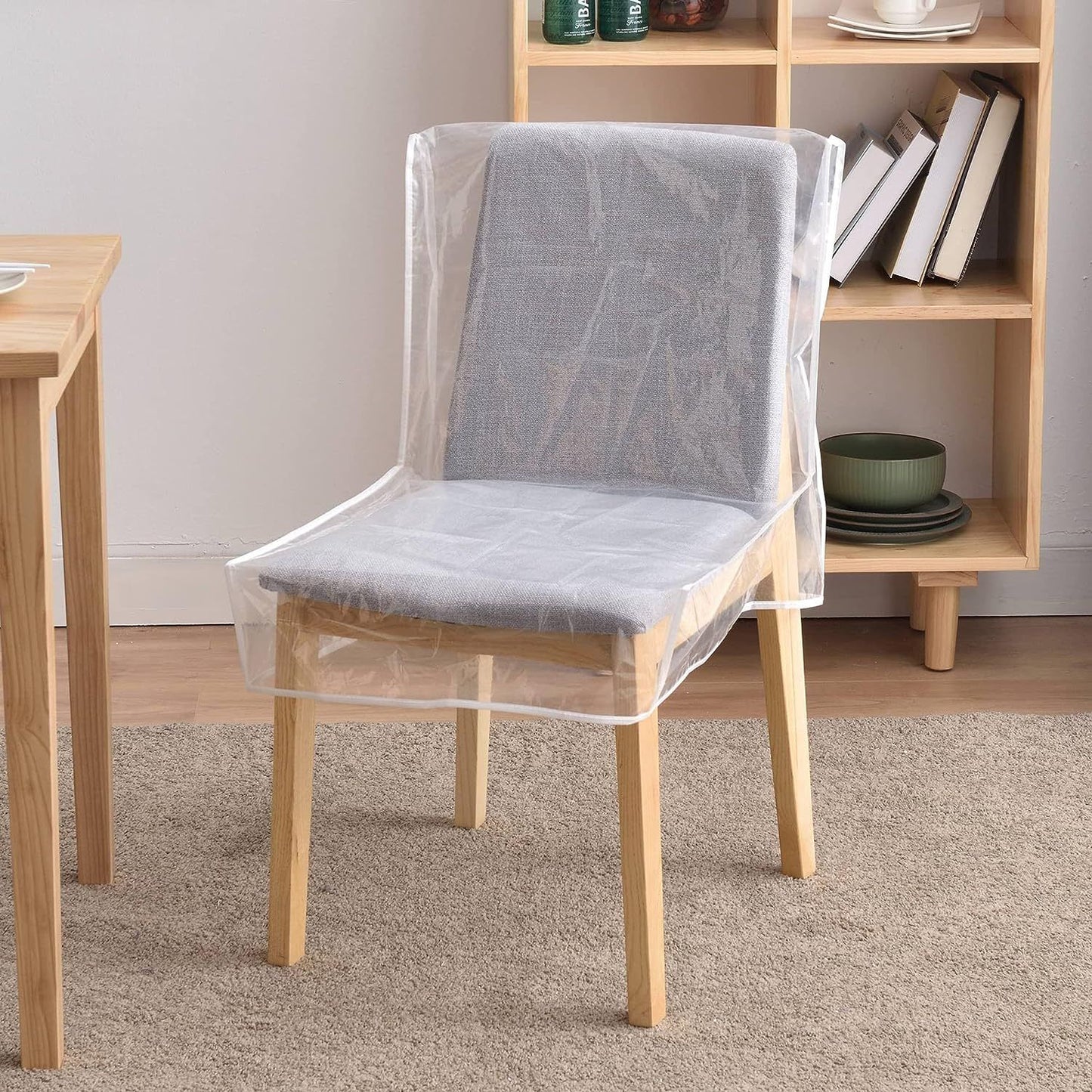 Dining Room, Waterproof Clear Seat Chair Protector Cover with Backrests, Protect The Chair from Stains,