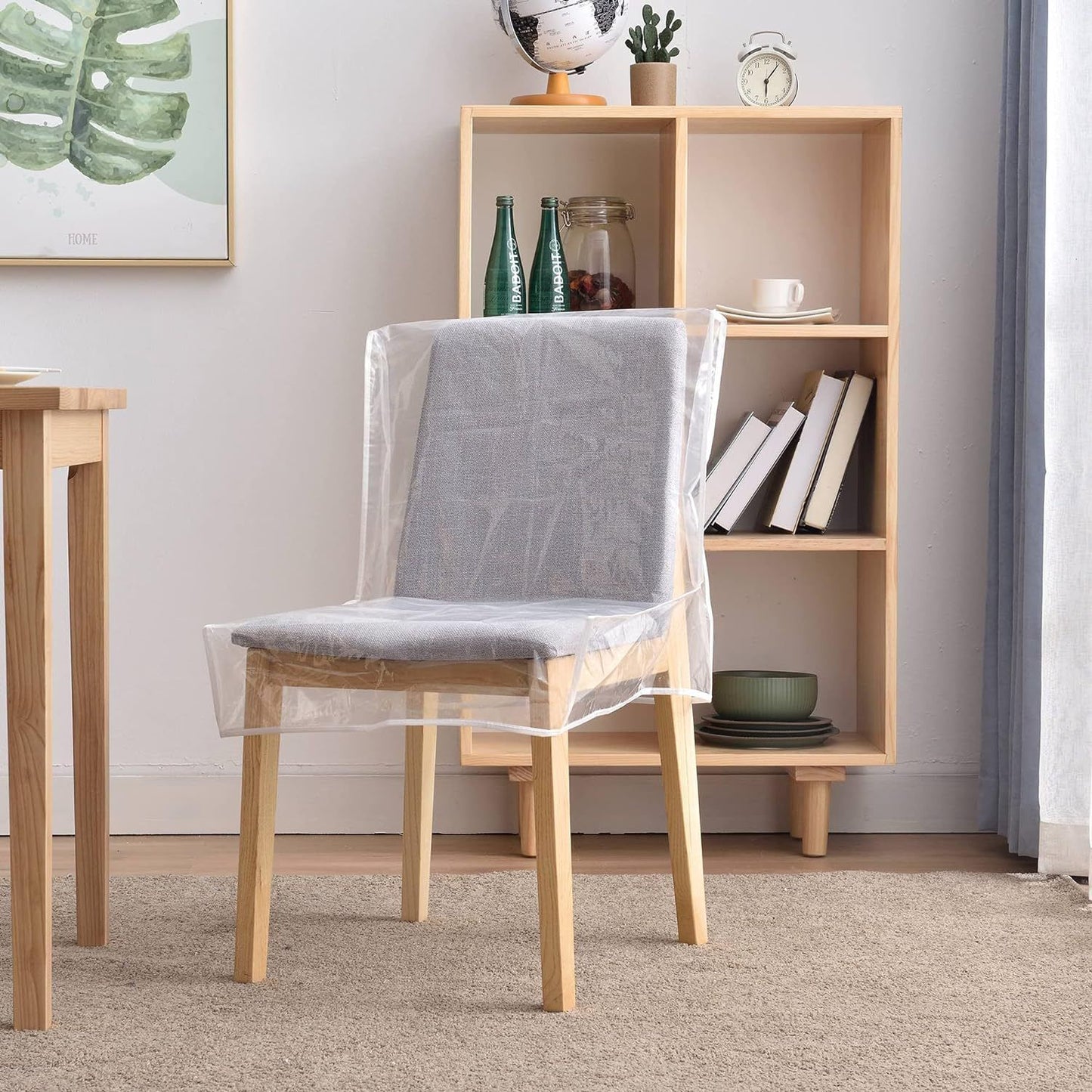 Dining Room, Waterproof Clear Seat Chair Protector Cover with Backrests, Protect The Chair from Stains,