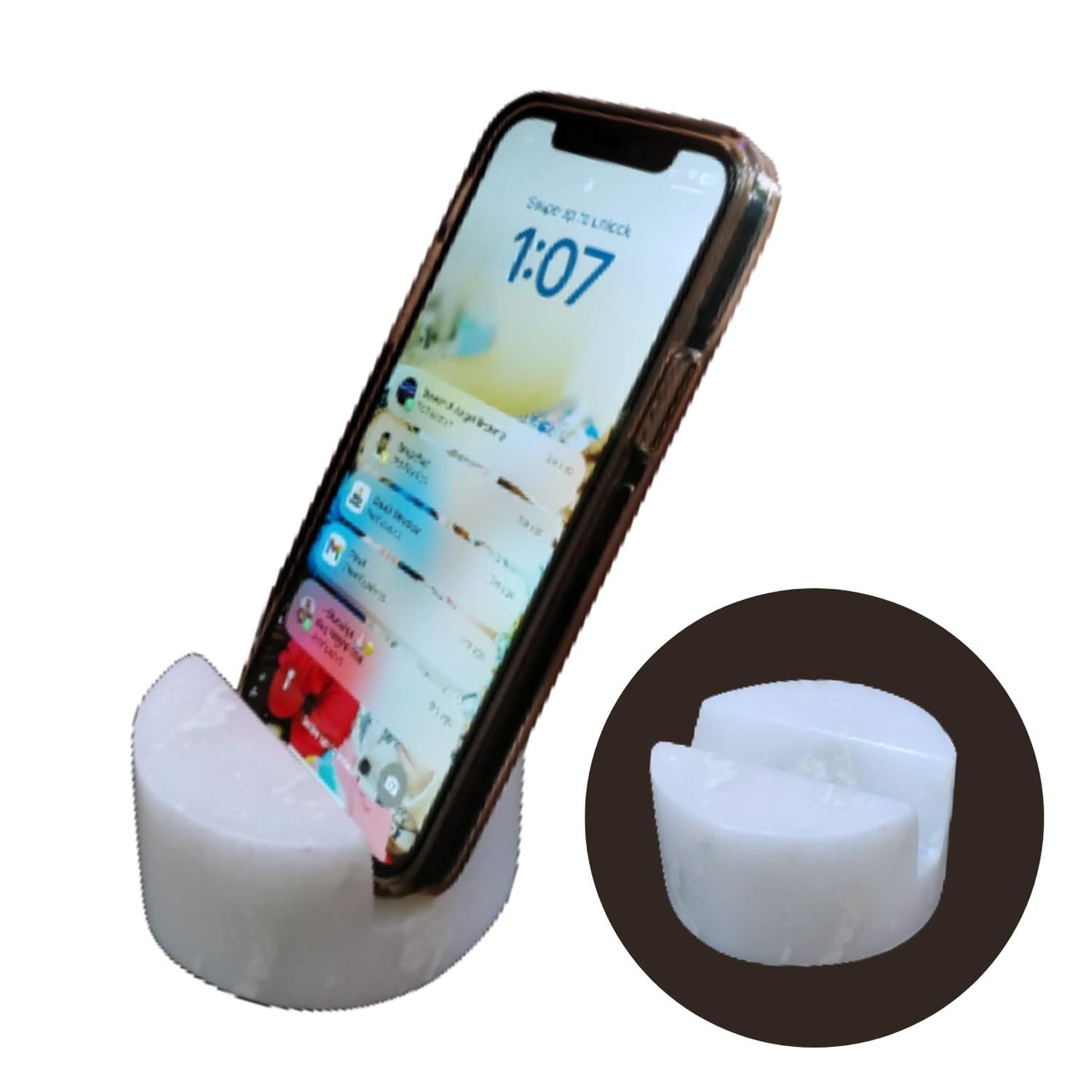 LuxurMarble Cell Phone Stand Holder for Cellphone Tablet Heavy Solid Real Stone Mobile Phone Stands