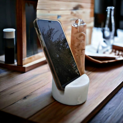 LuxurMarble Cell Phone Stand Holder for Cellphone Tablet Heavy Solid Real Stone Mobile Phone Stands