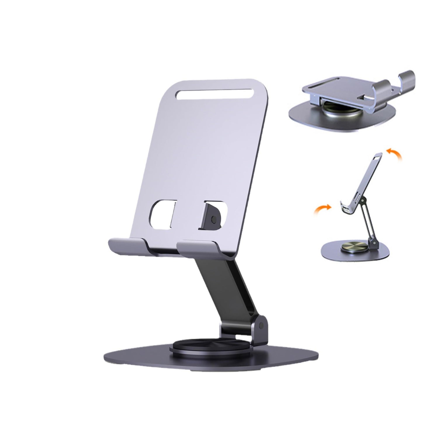 Extendable Cell Phone Stand, Aluminium Phone Holder for Desk, Multi-Angle/Height Adjustable Phone Stand Compatible