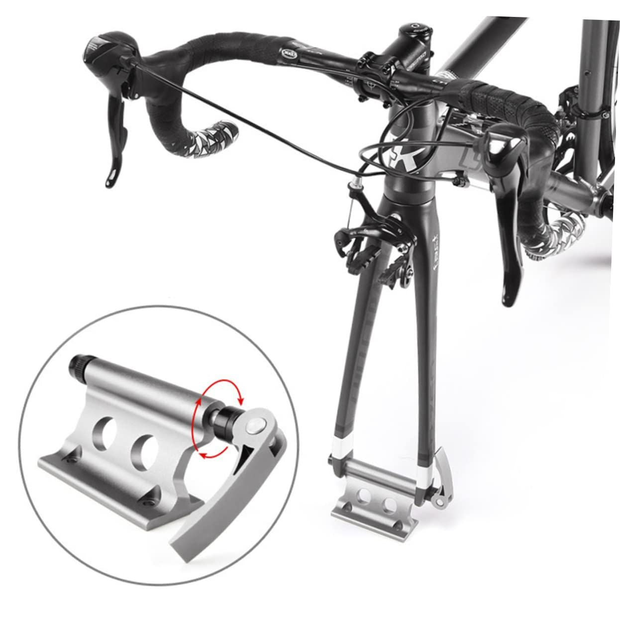 Bicycle Fork Mount Bike Block Fork Mount Front Wheel Fork Fixing Holder Cycling Fork Rack Accessories for Travel Carrying