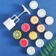 Pink Chinese flower moon cake press mold, moon cake puff pastry 1 mold with 6 stamps for various holidays, parties (6*Flower)