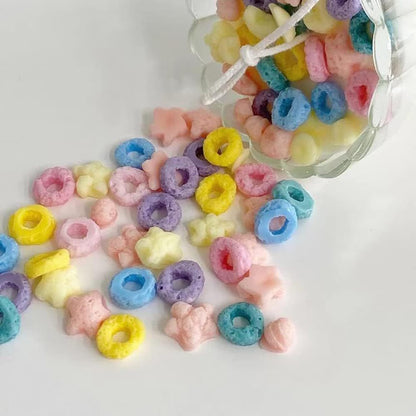 Candle Molds Silicone 2 Pack Fruit Loops Candy Molds Non-Stick (Round Star) Unique design to make chocolate, gummy candy mold