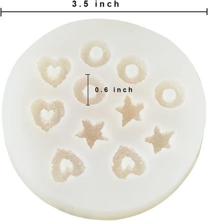Candle Molds Silicone 2 Pack Fruit Loops Candy Molds Non-Stick (Round Star) Unique design to make chocolate, gummy candy mold