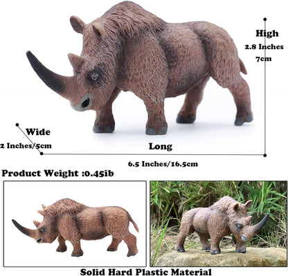 Ancient Creatures Rhino Animal, Woolly Rhinoceros Animal Toys, Educational Props Party Like Cake Toppers Decorative Toys