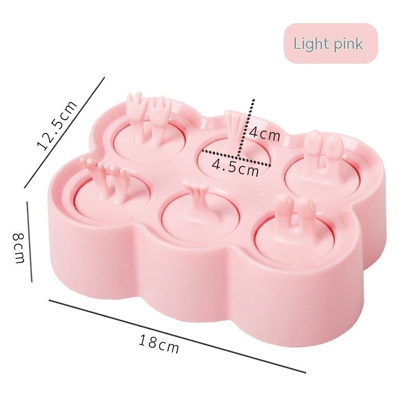 Mini Popsicles Molds for Kids Baby Cute Animal Shapes 6 Pieces Ice Pop Maker Silicone Ice Cream Making Homemade DIY (Pink)