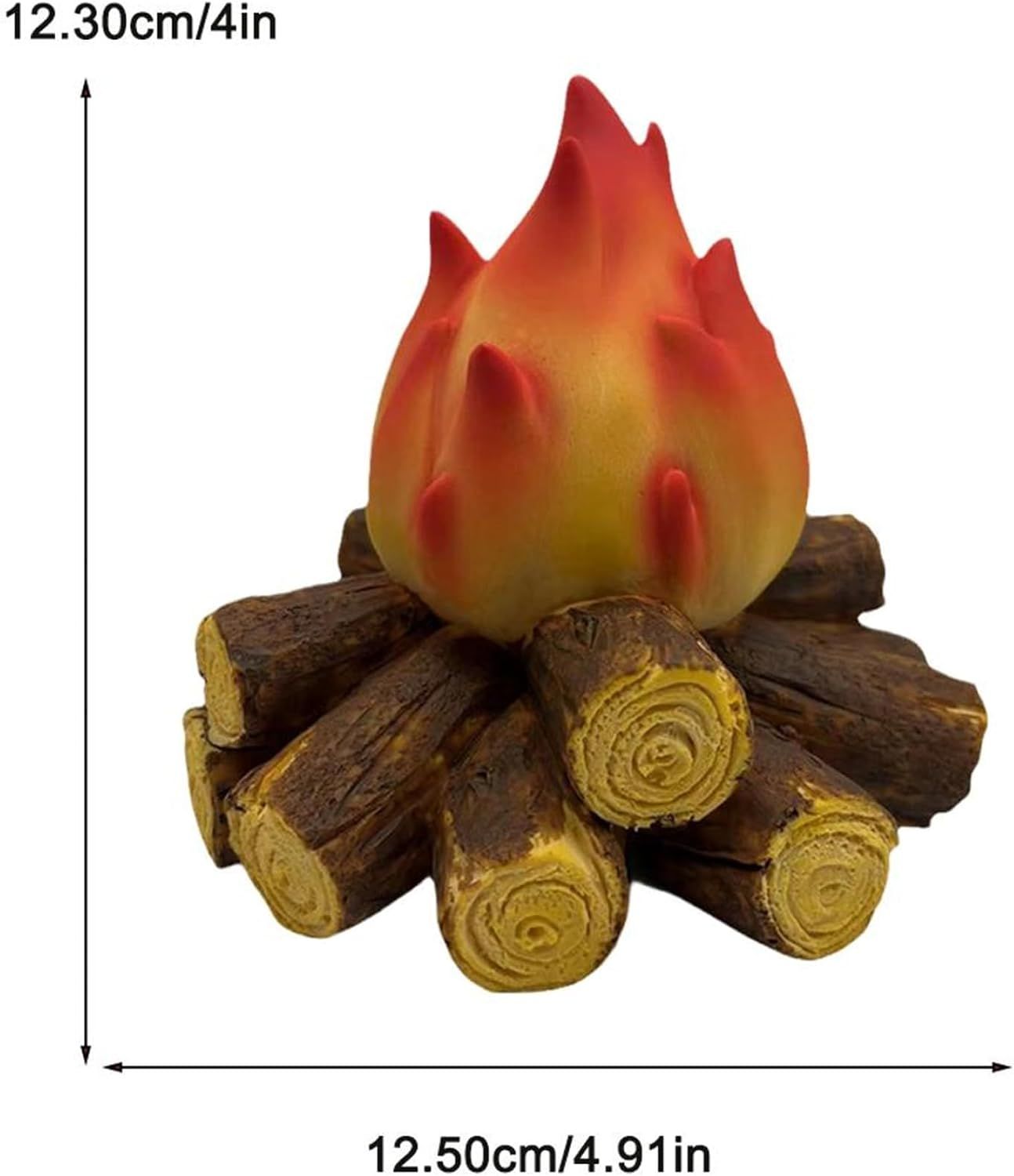 Fake Campfire,3D Faux Fireplace Logs Realistic Battery Powered Flameless Fake Fire Flame for Halloween Christmas Camping Party