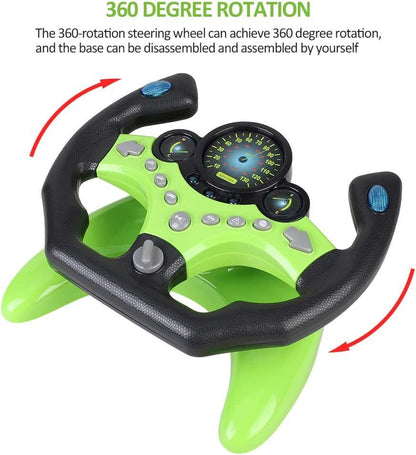 Steering Wheel Toy Driving Controller Portable Driving Copilot Toy Educational Sounding Toy Gift Driving Wheel with Music