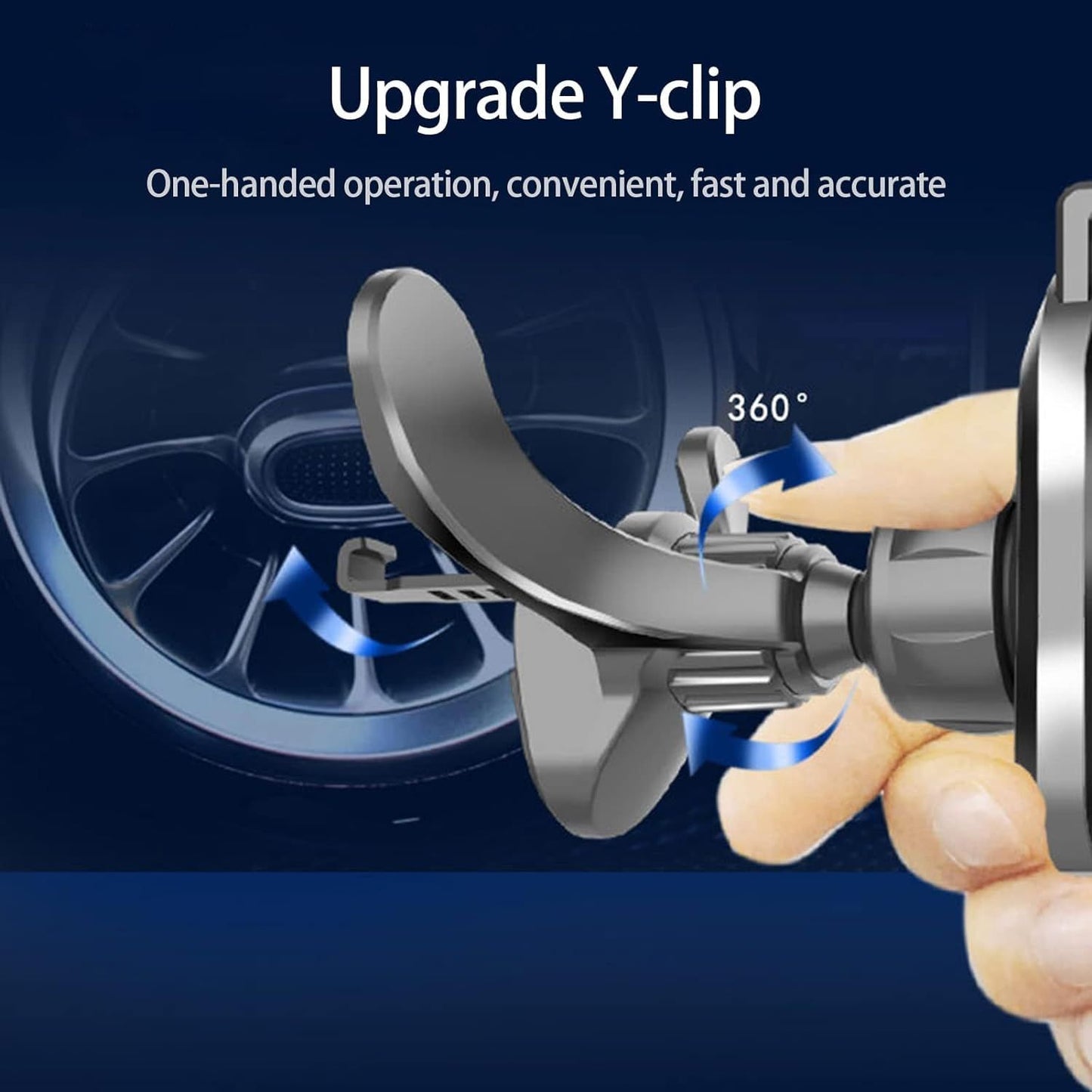 1Pc Black Car Vent Phone Mount, Round Air Outlet Phone Bracket Y-Shaped Mobile Holder Clip, Hands Free Cradle in Vehicle Car