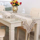 15" X 69" Vintage Flower Embroidered Table Runner, Classic Polyester Lace Cream Floral Dresser Scarves Party Dining Coffee Table