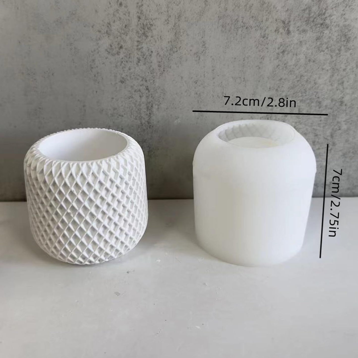 Mesh Round Plaster Flower Pot Candle Jar Silicone Mold Succulent Planter Vase Concrete Mold Storage Box Pen Cement Clay Mould