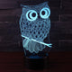 Owl Night Light Owl 3D Illusion Lamp Optical Illusion Lamp 3D Owl Eagle Night Birthday Gift Kids Night Lights Light Bedroom