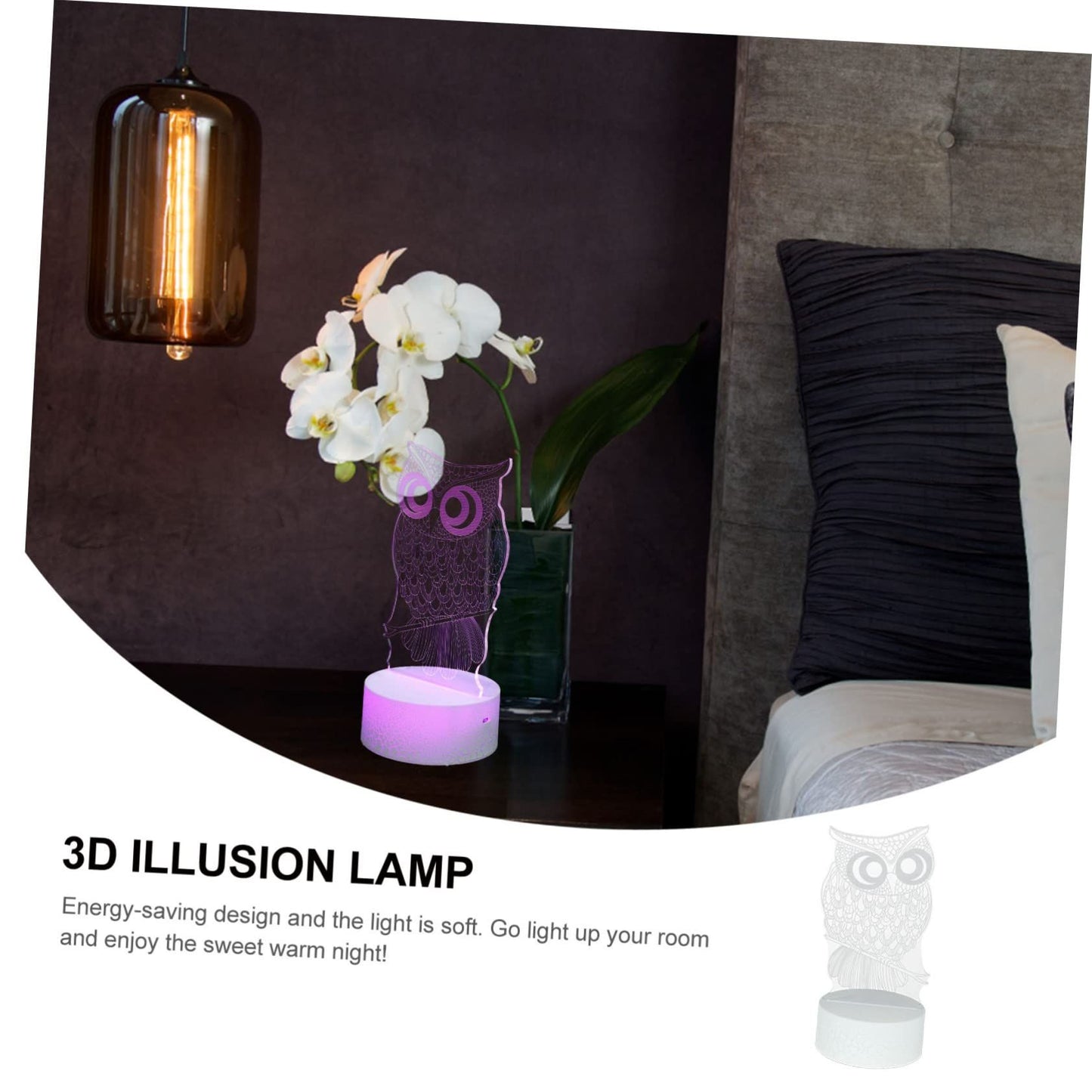 Owl Night Light Owl 3D Illusion Lamp Optical Illusion Lamp 3D Owl Eagle Night Birthday Gift Kids Night Lights Light Bedroom