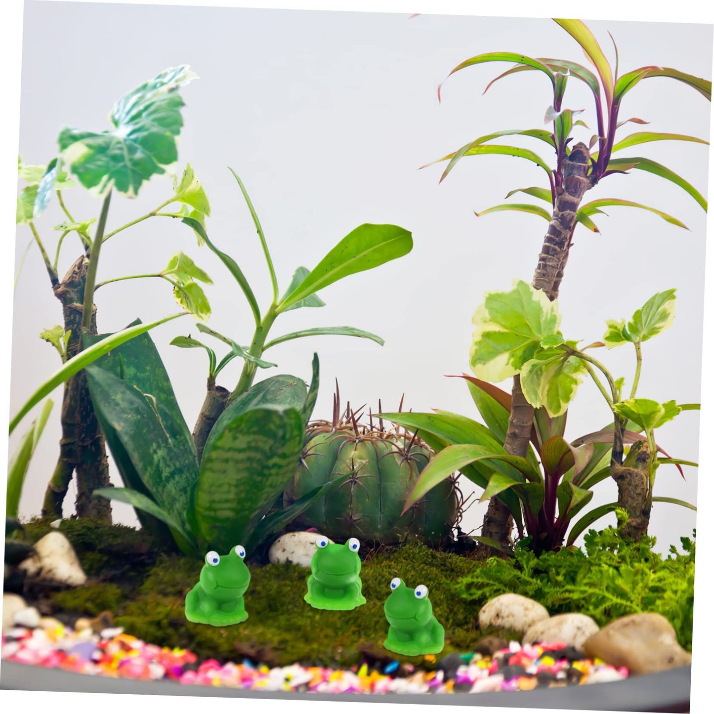 20 Pcs Resin Crafts Blue-Eyed Frog Figurines Artificial Small Frog Small Frogs Statues Frog Ornament Tiny Green Frogs Realistic