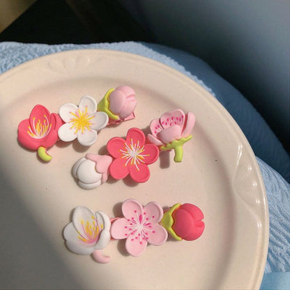 3PCS Cute Hair Clips Fashion Girls Hair Accessories Flower Lovely Barrettes Set Non-slip Metal Snap Pins for Girls Kids