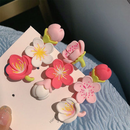 3PCS Cute Hair Clips Fashion Girls Hair Accessories Flower Lovely Barrettes Set Non-slip Metal Snap Pins for Girls Kids
