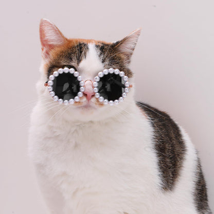 Cute Dog Sunglasses Pearl Dog Sunglasses Small Medium Breed Girl Holiday Party Dog Costume Accessories