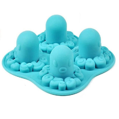 Ice Cube Octopus Shape Chocolate Mould Tray Ice Cream DIY Tool Whiskey Wine Cocktail Ice Cube 3D Silicone Mold