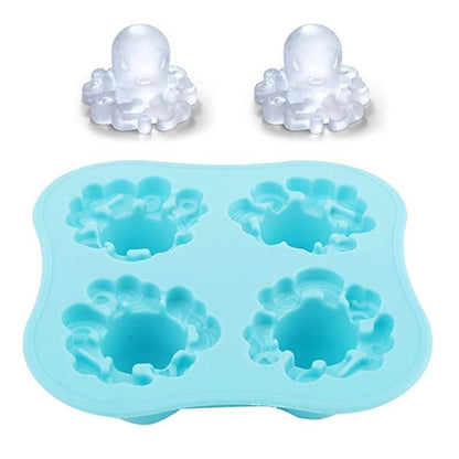 Ice Cube Octopus Shape Chocolate Mould Tray Ice Cream DIY Tool Whiskey Wine Cocktail Ice Cube 3D Silicone Mold