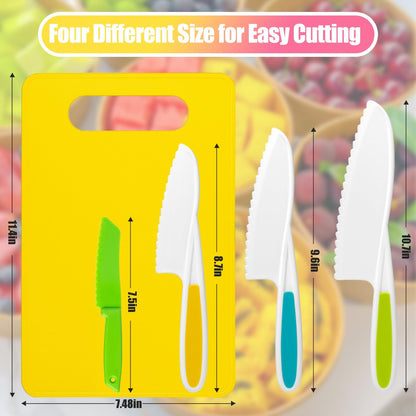 5 Pcs Kids Cooking Sets Real, Montessori Kitchen Tools, Kids Knife Set for Real Cooking, 4 Pcs Children's Safety Cooking Knives